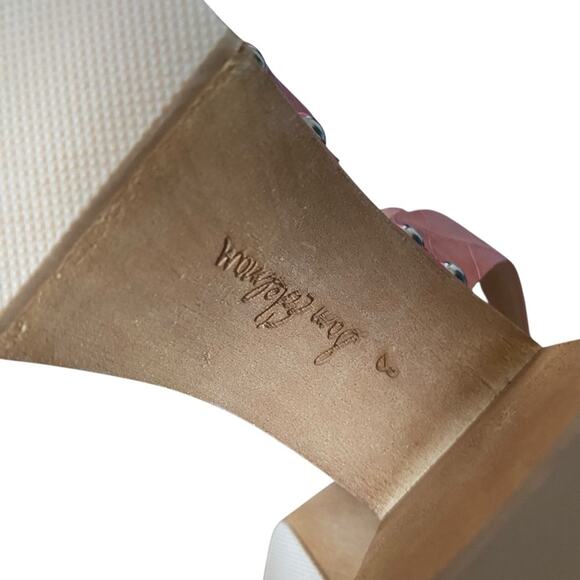 Sam Edelman Rosalind Ankle Strap Leather Wood Platform Stud Heel Sandals size 8 - Picture 9 of 10